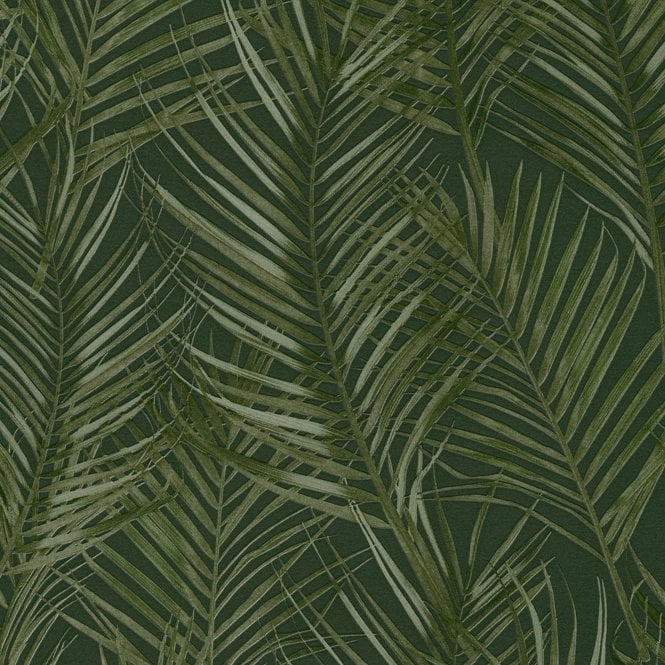 SAMPLE - Attractive 2 Palm Leaves Wallpaper Green by AS Creation 39038-5
