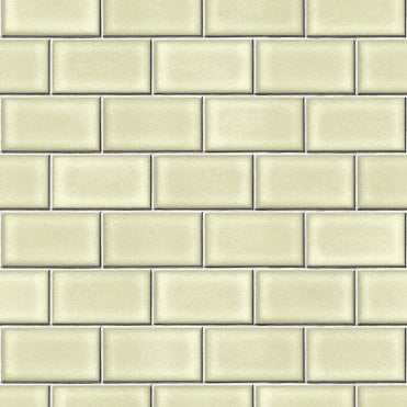 SAMPLE - Beaux Arts 2 Subway Tile Effect Green Wallpaper by design id BA220103