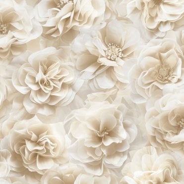 SAMPLE - Bloom Natural Cream Floral Wallpaper by Debona 3054