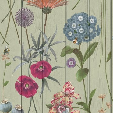 SAMPLE - Botanist Panel Sage Wallpaper by Belgravia Decor 4773