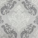 SAMPLE - Boutique Elegance Damask Silver Wallpaper by Graham & Brown 33-404