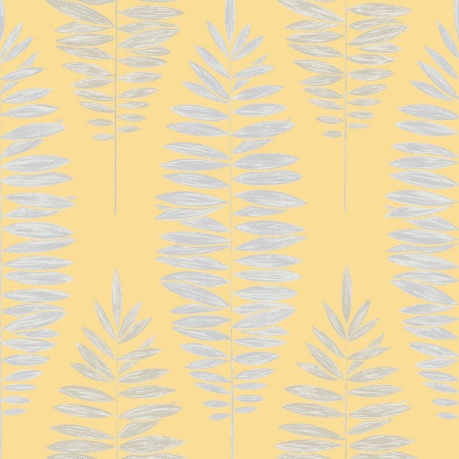 SAMPLE - Boutique Lucia Yellow Wallpaper by Graham & Brown 104144