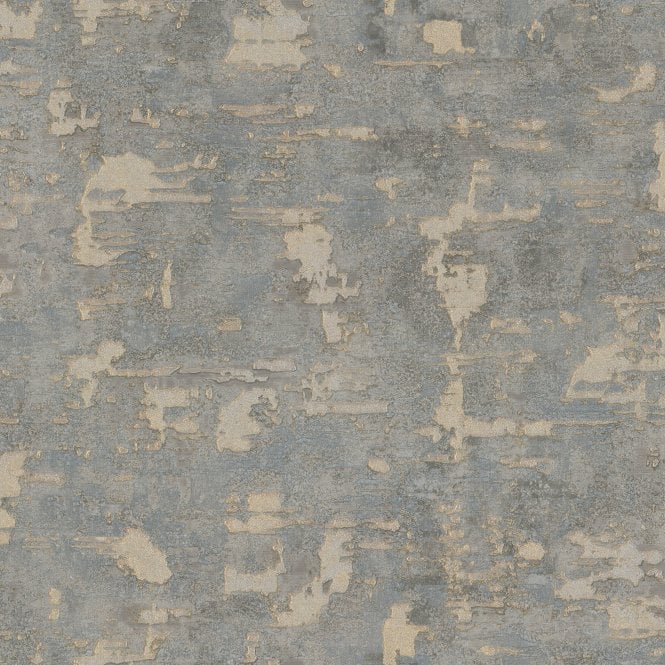 SAMPLE - Boutique Ornamental Texture Steel/Gold Heavyweight Vinyl Wallpaper by Graham & Brown 128799