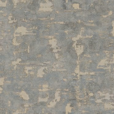 SAMPLE - Boutique Ornamental Texture Steel/Gold Heavyweight Vinyl Wallpaper by Graham & Brown 128799
