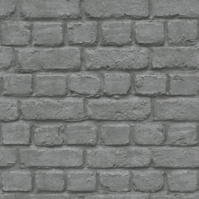 SAMPLE - Brick Wall Effect Wallpaper in Grey by Rasch 226720