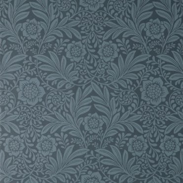 SAMPLE - Camille Classic Floral Wallpaper Navy by Crown Archive M1745