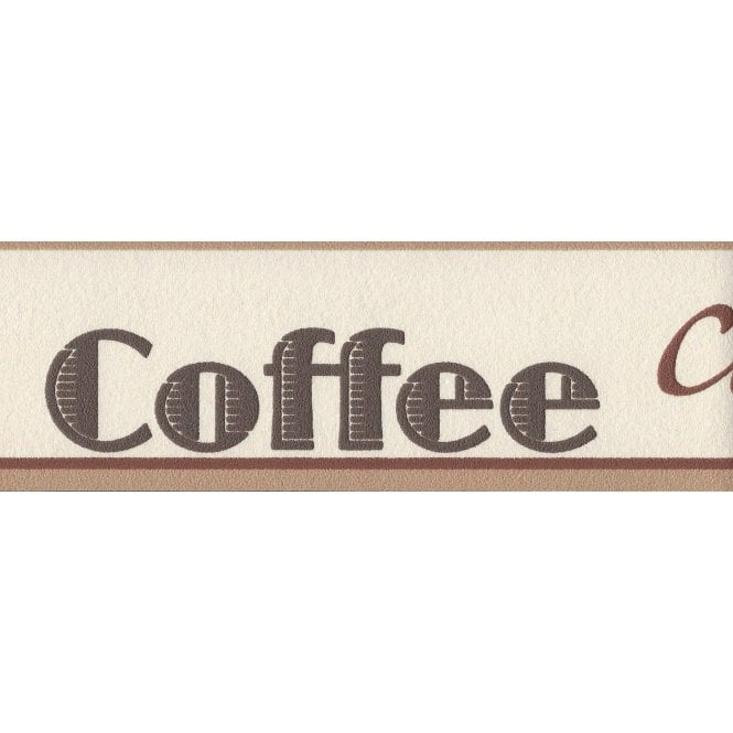SAMPLE - Cappuccino Coffee Cream / Brown Self Adhesive Border by AS Creation 2808-17