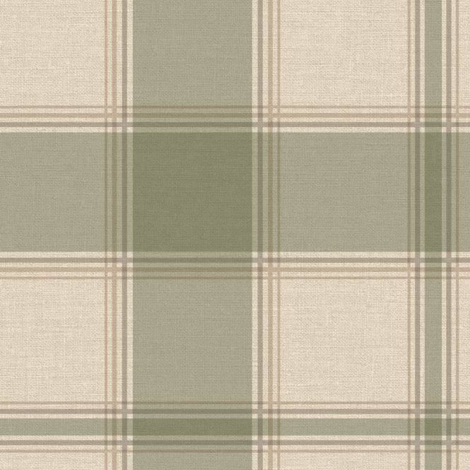 SAMPLE - Carmella Check Wallpaper Green by Belgravia Decor GB 7159