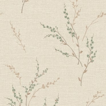 SAMPLE - Carmella Floral Wallpaper Green by Belgravia Decor GB 7152