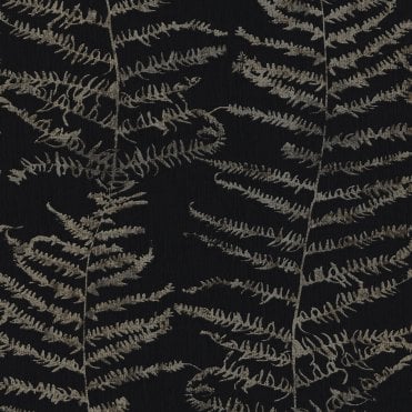 SAMPLE - Central Park Black / Pewter Fern Trail Vinyl Wallpaper by Erismann 5953-15