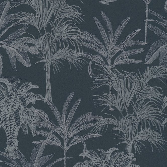 SAMPLE - Change is Good Jungle Palms Black Wallpaper by Michalsky Living 37983-2