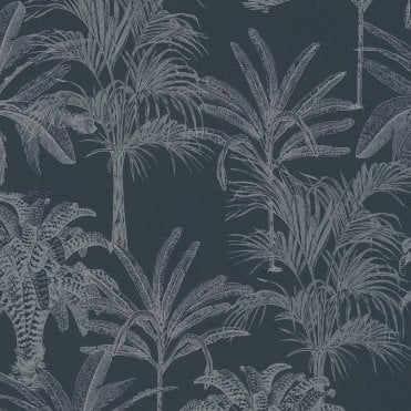 SAMPLE - Change is Good Jungle Palms Black Wallpaper by Michalsky Living 37983-2