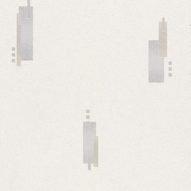 SAMPLE - Charlene Grey / Beige Geometric Motif Wallpaper by Rasch Homestyle 455809