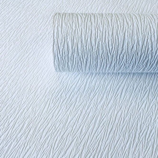 SAMPLE - Chevron Bark Effect White Blown Vinyl Wallpaper by A.S. Creation 1048-16