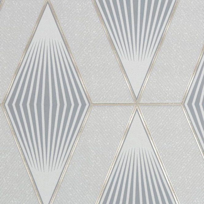 SAMPLE - Chicago Geo - Grey / Silver Wallpaper by Superfresco Easy 122640