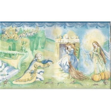 SAMPLE - Cinderella Fairytale Vinyl Border by Fine Decor B4909