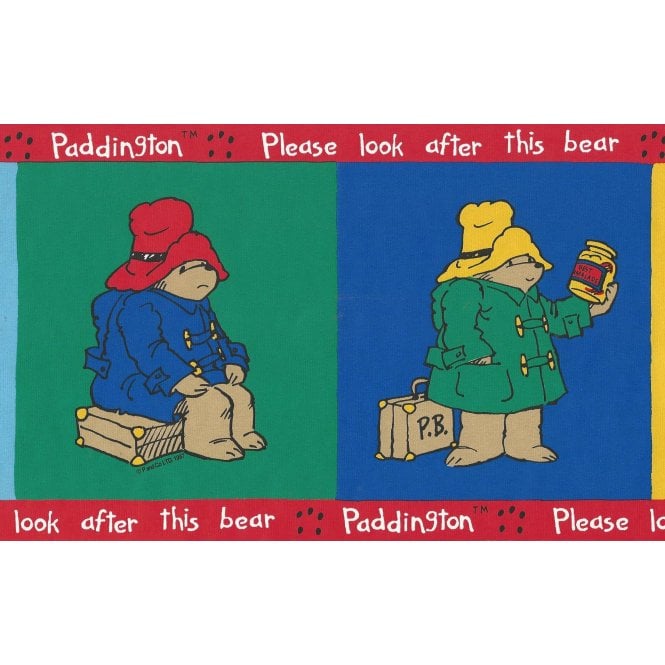 SAMPLE - Classic Paddington Bear Wallpaper Border by Country Decor TNT6151B