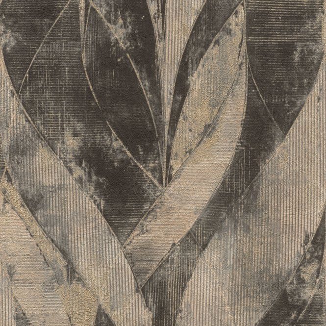 SAMPLE - Concrete Shimmer Braided Wallpaper Black by Rasch 520071