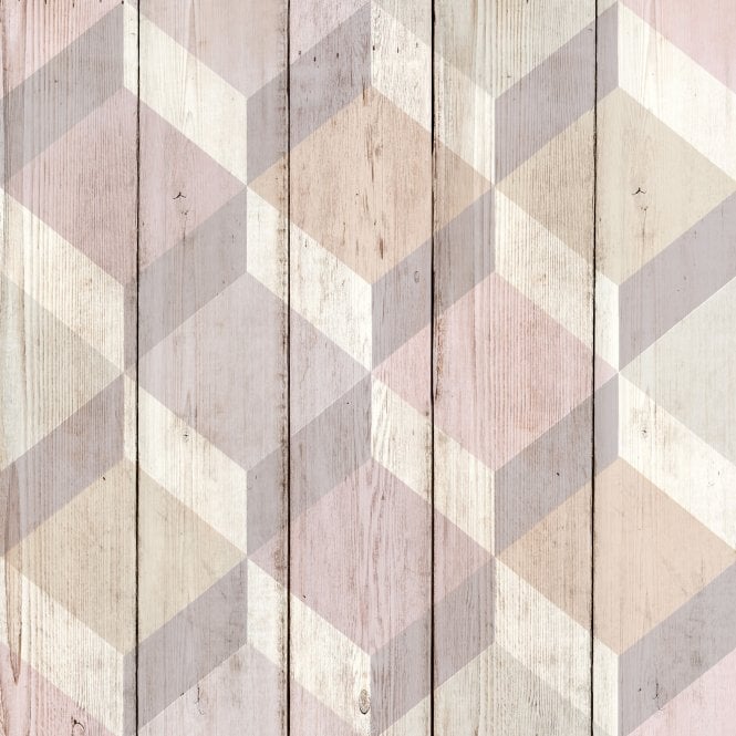 SAMPLE - Copenhagen Pink Geometric Wallpaper by Ideco Home for Grandeco 134501