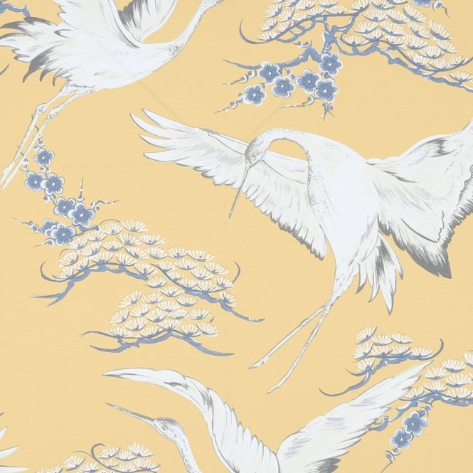SAMPLE - Cranes Ochre Wallpaper by Superfresco Easy 108121