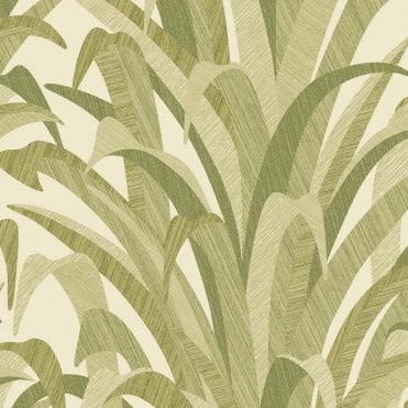 SAMPLE - Cumaru Tropical Palm Green Wallpaper by Grandeco Boutique CU3010