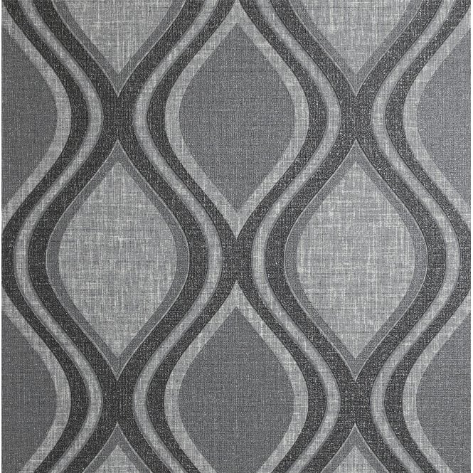 SAMPLE - Curve Charcoal Wallpaper by Arthouse 295100