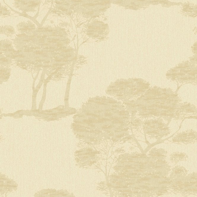 SAMPLE - Darcy Gold Forest Wood Wallpaper from GranDeco A15701