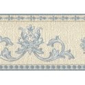 SAMPLE - Davina Acanthus Motif Blue / Cream Blown Vinyl Border by Rasch 529111