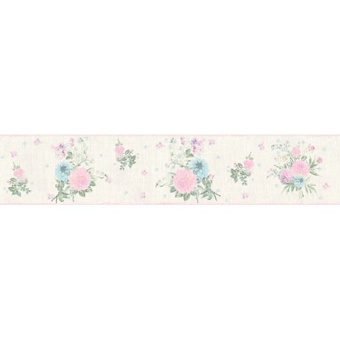 SAMPLE - Djooz Shabby Chic White Floral Border AS Creation 35876-5
