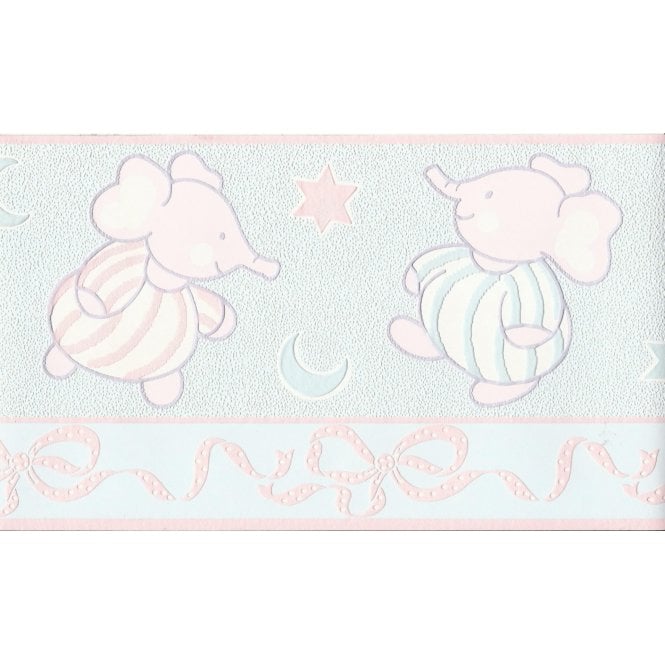 SAMPLE - Elephant Nursery Border in Pale Blue by Kingfisher 26434