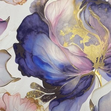 SAMPLE - Elysian Floral Multi / Metallic Wallpaper by Muriva 212501