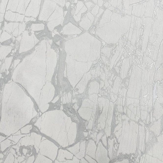 SAMPLE - Enzo Marble White / Silver Wallpaper by The Design Library 538144
