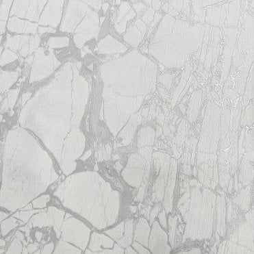 SAMPLE - Enzo Marble White / Silver Wallpaper by The Design Library 538144