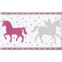 SAMPLE - Esprit Kids 5 Bright Pink / Grey / White Unicorn Border by AS Creation 35705-2