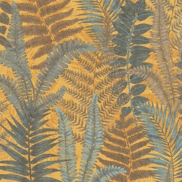 SAMPLE - Famous Garden Tropical Fern Yellow Wallpaper by AS Creation 39347-2