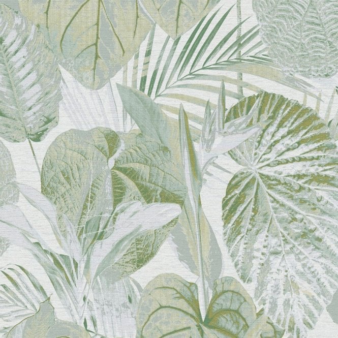 SAMPLE - Famous Garden Tropical Jungle Green Wallpaper by AS Creation 39355-4