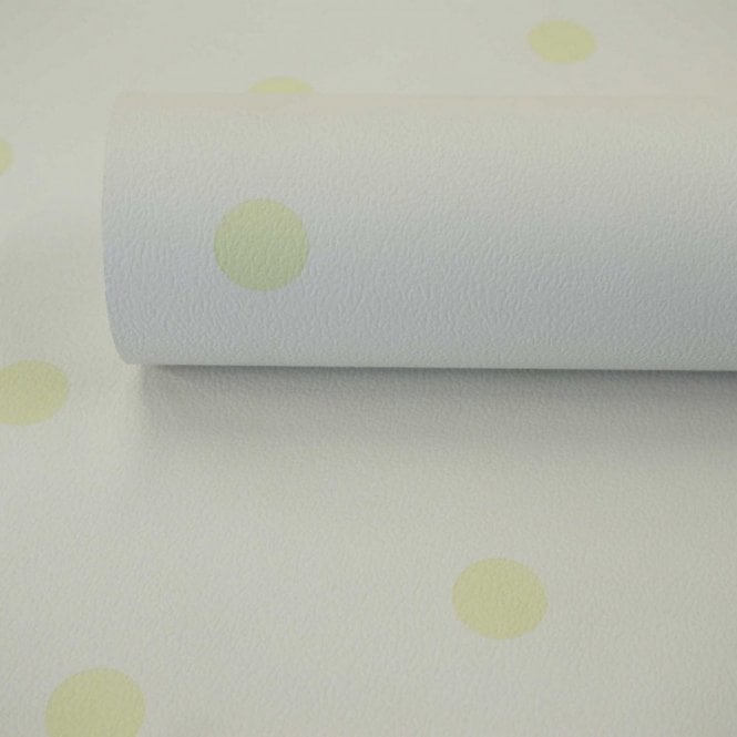 SAMPLE - Fantasia Polka Dot Soft Green Wallpaper by Rasch 208238