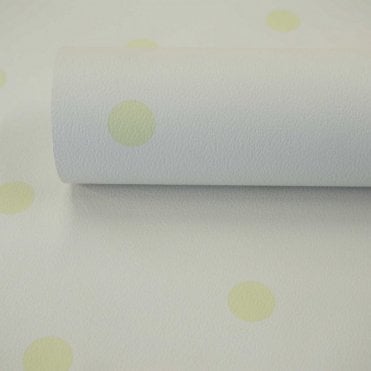 SAMPLE - Fantasia Polka Dot Soft Green Wallpaper by Rasch 208238