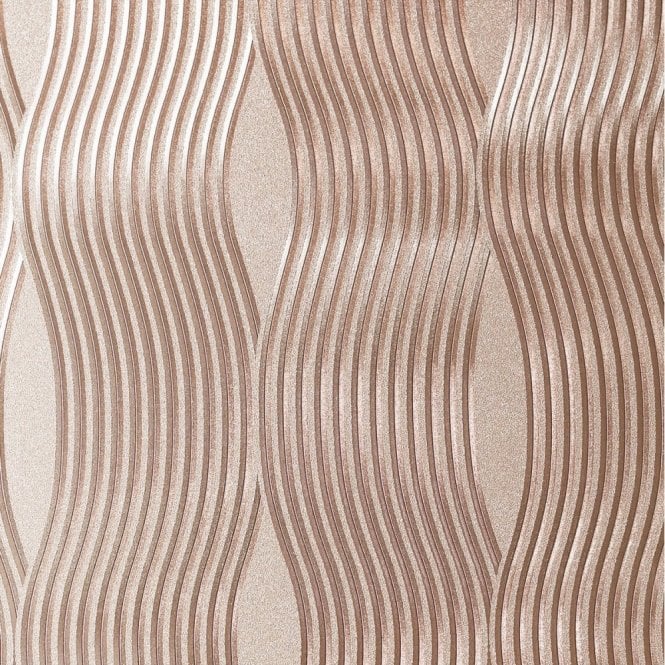 SAMPLE - Foil Wave Wallpaper Rose Gold by Arthouse 294500