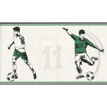 SAMPLE - Football Black / Green Border by Decorline DLB50091