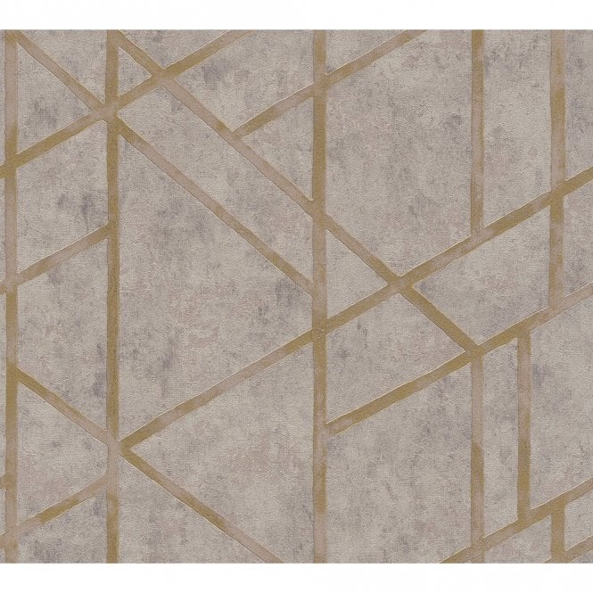 SAMPLE - Francesca Charcoal & Gold Heavyweight Sculptured Vinyl Wallpaper by AS Creations 36928-1