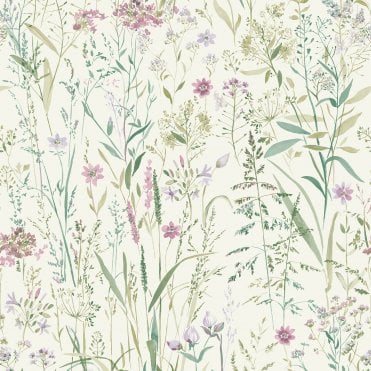 SAMPLE - Free Flower Watercolour Wallpaper Pink by Grandeco Life A74502