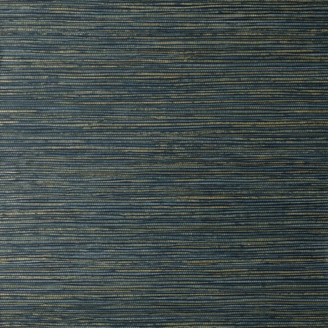 SAMPLE - Fusion Grasscloth Plain Texture Wallpaper Navy by Crown M1769