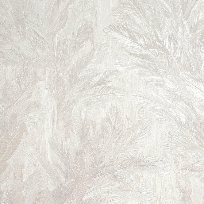SAMPLE - Gianni Trailing Feather Warm Ivory Wallpaper by Vymura M95693