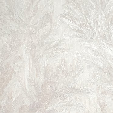 SAMPLE - Gianni Trailing Feather Warm Ivory Wallpaper by Vymura M95693