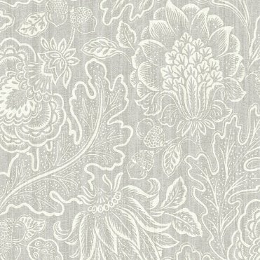 SAMPLE - Giovanna Trail Wallpaper Grey by Belgravia Décor GB 4810