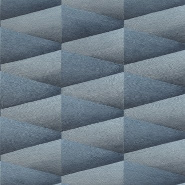 SAMPLE - Graphic 3D Blue / Silver Wallpaper from Rasch 554656