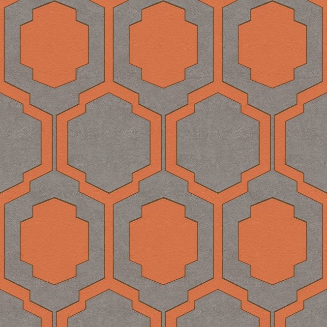 SAMPLE - Graphics Pop Style Textured Wallpaper Orange / Grey by AS Creation 37479-3