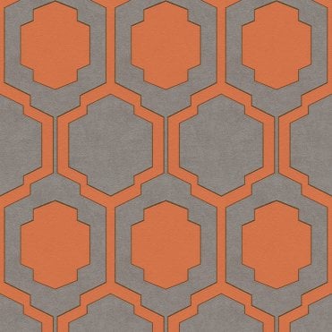 SAMPLE - Graphics Pop Style Textured Wallpaper Orange / Grey by AS Creation 37479-3