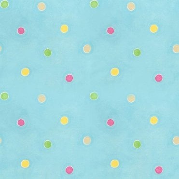 SAMPLE - Hoopla Polka Spots Wallpaper Aqua & Multi by Decorline DL30746
